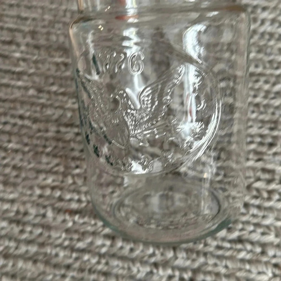 Vtg Anchor Hocking Eagle 1776 Clear Glass Jar Brown Lid 8” - Picture 4 of 8